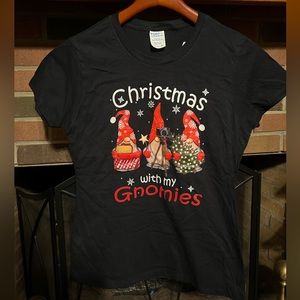 Sz S NWT Christmas With My Gnomies Gnome Soft Cotton Jersey Knit Tee Shirt